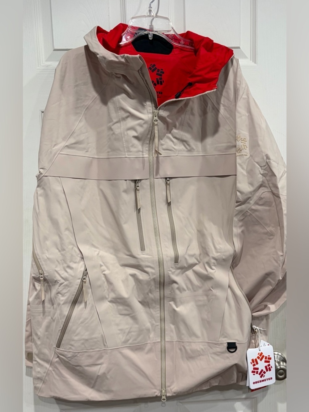 Obermeyer Men's XL Steibis Shell Ski Jacket Waterproof Cement Cream NWT Snow